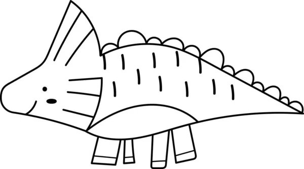 Çocuksu Çizgili Dinozor Vektör Llüstrasyonu — Stok Vektör