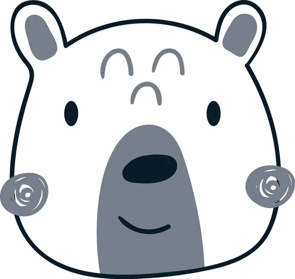 Ilustração Vetor Cabeça Urso Infantil — Vetor de Stock