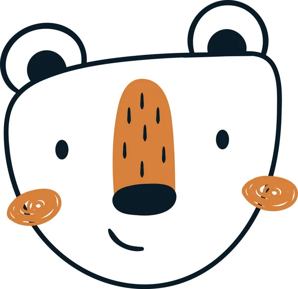 Gyermek Medve Fej Vektor Illusztráció — Stock Vector