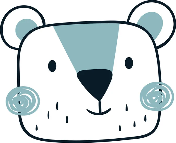 Ilustrație Vectorială Capului Ursului Copil — Vector de stoc