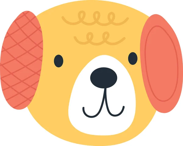 Infantil Dog Head Vector Ilustração — Vetor de Stock