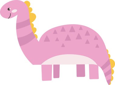 Şirin Dinozor Hayvan Vektörü İllüstrasyonu