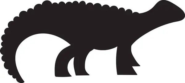Ilustração Vetor Silhueta Animal Dinossauro — Vetor de Stock
