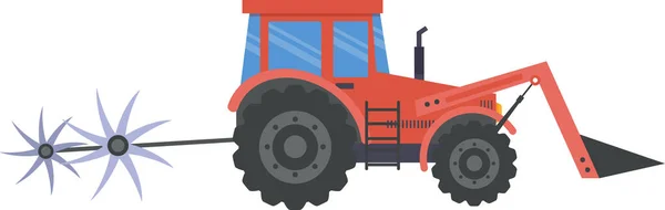 Illustrazione Del Vettore Dell Attrezzatura Agricola Del Trattore — Vettoriale Stock