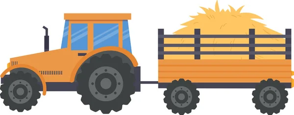 Traktor Mit Anhänger Vektor Illustration — Stockvektor