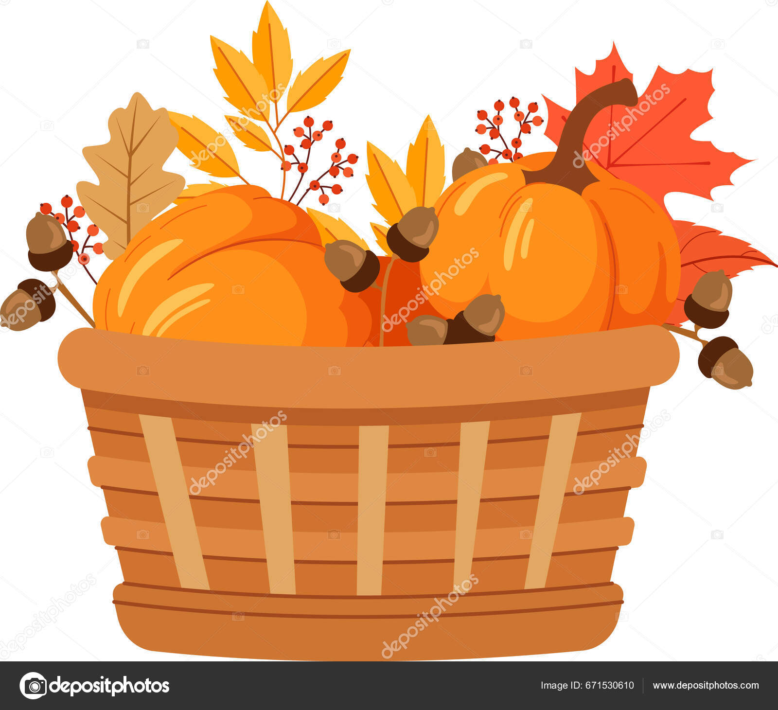 Košík Podzimní Vektorovou Ilustrací Zeleniny Stock Vector by ©Lookz  671530610