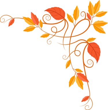 Kaligrafi Sonbahar Köşesi Çerçeve Vektörü İllüstrasyonu