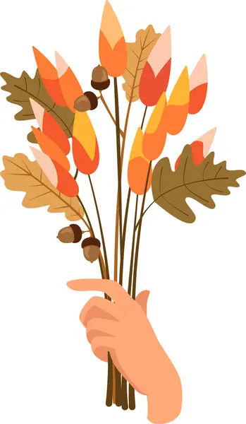 Bouquet Floral Main Illustration Vectorielle — Image vectorielle
