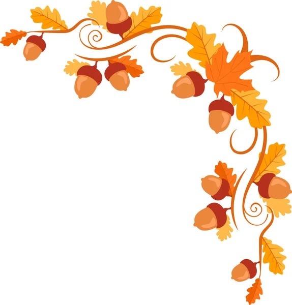 Caligrafia Autumn Corner Frame Vector Ilustração —  Vetores de Stock