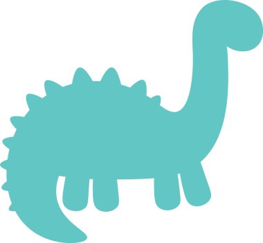 Bebek Dinozor Silüeti Vektör İllüstrasyonu