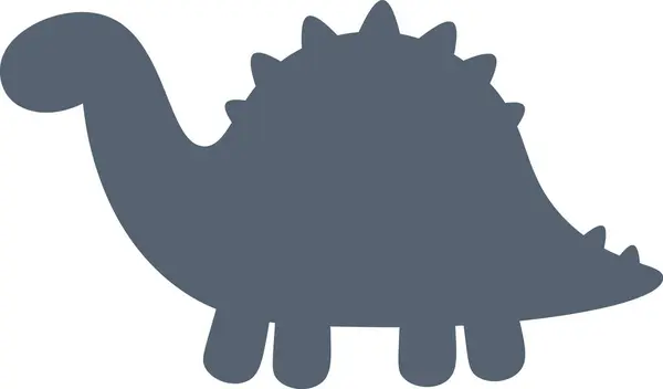 Baby Dinosaur Silhouette Vector Ilustração — Vetor de Stock