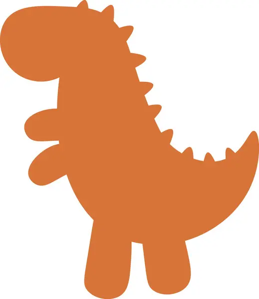 Baby Dinosaur Silhouette Vector Illustration — Stock Vector