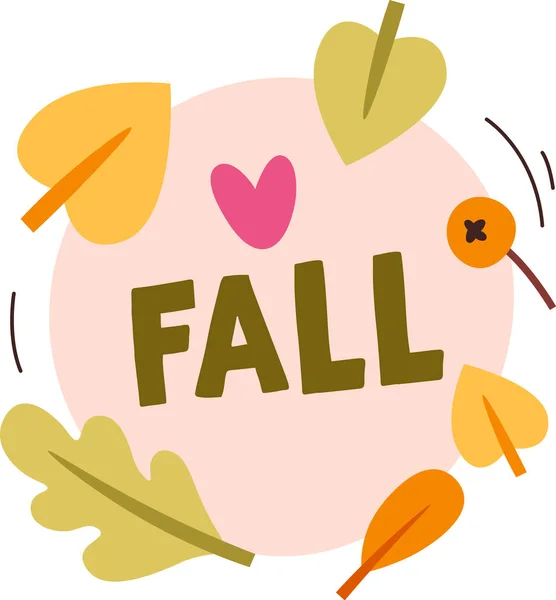 Love Fall Badge Vector Illustration — Stock Vector