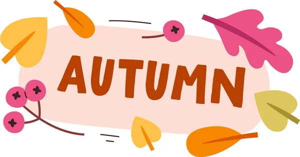 Autumn Floral Badge Vector Ilustração —  Vetores de Stock