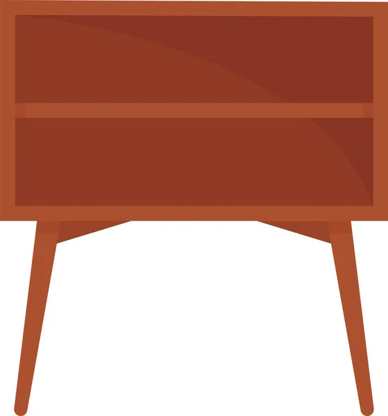 Wooden Bookcase Furniture Vector Illustration — Stock Vector