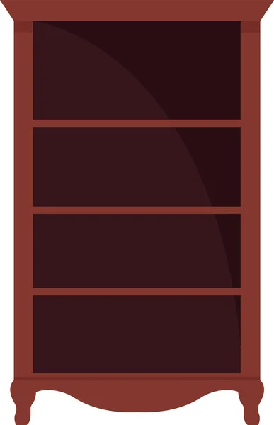 Ilustrasi Vektor Furnitur Bookcase Kayu - Stok Vektor