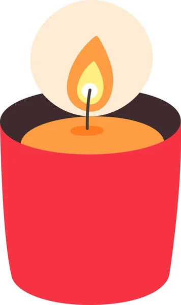 Brennende Kerze Cup Vector Illustration — Stockvektor