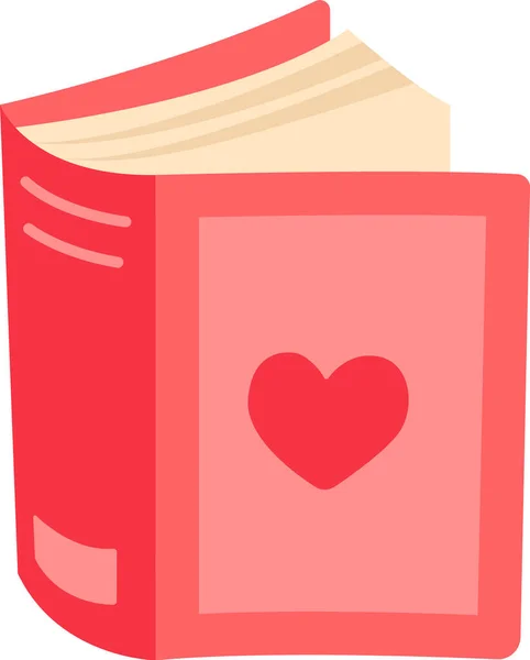Opened Book Heart Vector Illustration — Stock Vector