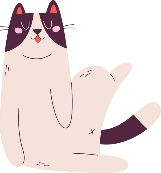 Sentado Gato Mascota Vector Ilustración — Vector de stock