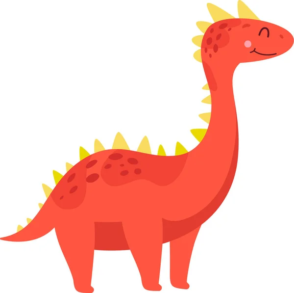 Lindo Dinosaurio Infantil Vector Ilustración — Vector de stock