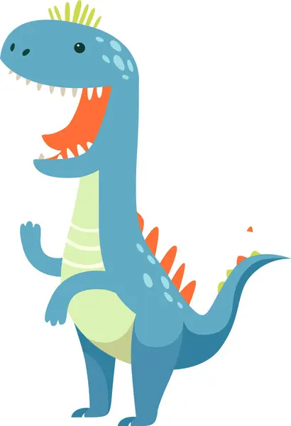 Shouting Standing Dinosaur Vector Illustration — Stock Vector