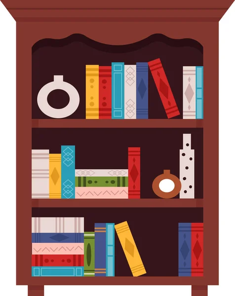 Librería Madera Con Ilustración Vectores Libros — Vector de stock