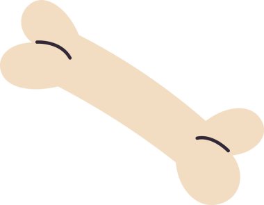 Çocuksu Hayvan Kemiği Vektörü İllüstrasyonu