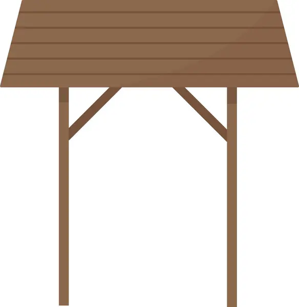 Векторная Иллюстрация Конструкции Деревянной Крыши — стоковый вектор
