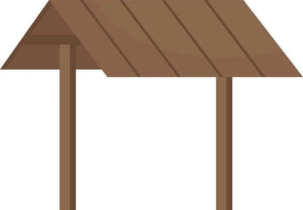 Векторная Иллюстрация Конструкции Деревянной Крыши — стоковый вектор