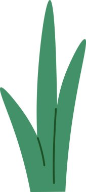 Çimen Bitkisi Simgesi Vektör İllüstrasyonu