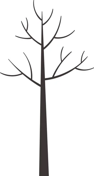 Sylwetka Bagażnika Drzewa Ilustracja Wektora — Wektor stockowy