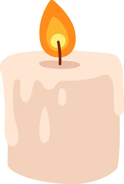 Brennende Kerze Icon Vector Illustration — Stockvektor