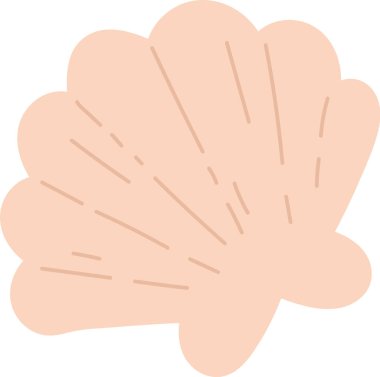 Dekoratif Kabuklu Deniz Ürünleri Vektör İllüstrasyonu