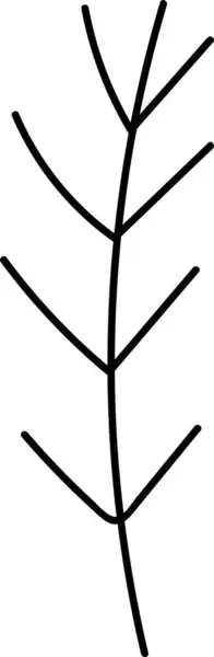 Tree Branch Lined Vector Illustration — Stock Vector