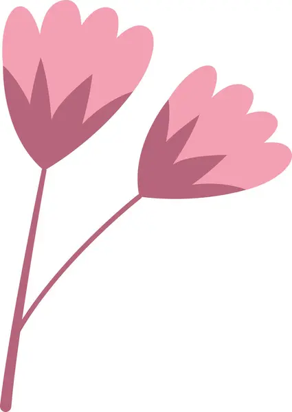 Blumen Auf Stammvektorillustration — Stockvektor