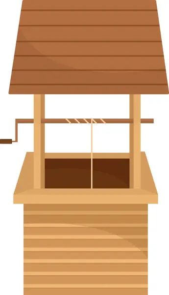 Wooden Water Well Vector Illustration — Stockový vektor