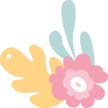 yaprakları ile vektör çizim çiçek