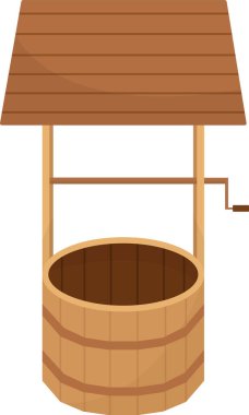 Tahta Su Kuyusu Vektör İllüstrasyonu