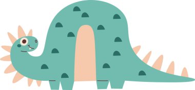 Çocukça Dinozor Bebek Vektörü İllüstrasyonu