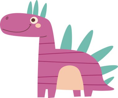 Çocukça Dinozor Bebek Vektörü İllüstrasyonu