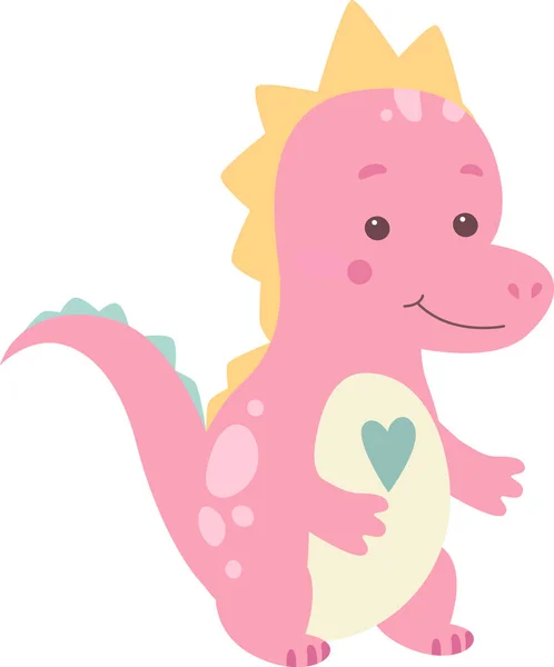 Gyermek Lány Dinoszaurusz Baba Vektor Illusztráció — Stock Vector