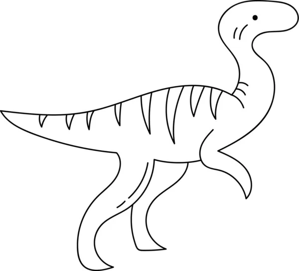 Dinozaur Lined Sylwetka Wektor Ilustracja — Wektor stockowy
