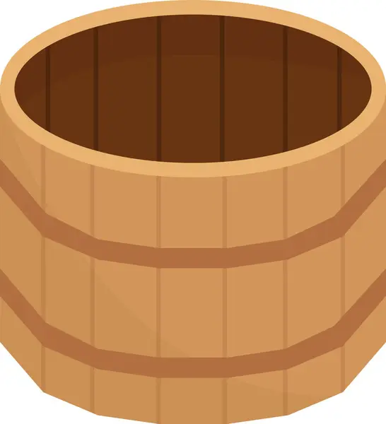 Dřevěný Kulatý Bazénový Vektor Ilustrace — Stockový vektor