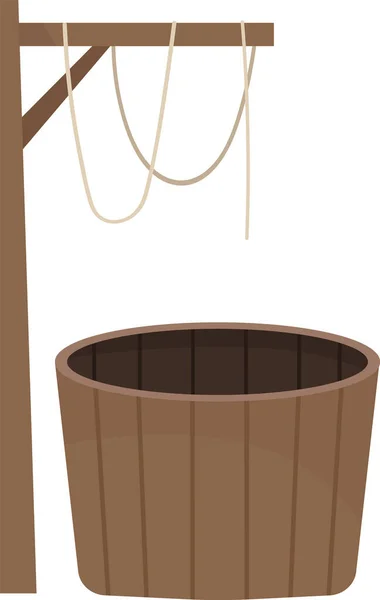 Ilustração Madeira Vetor Poço Água — Vetor de Stock