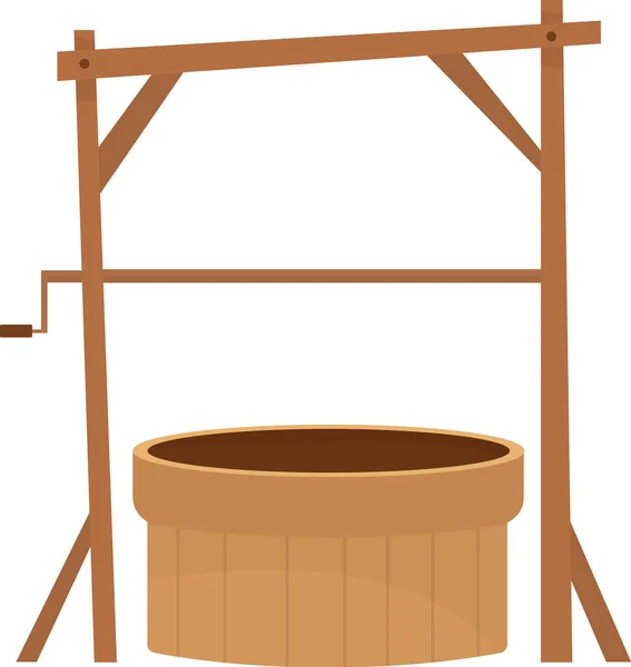 Ilustração Madeira Vetor Poço Água —  Vetores de Stock
