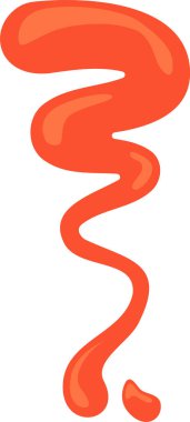 Ketçap Sosu Çizgisi Vektör İllüstrasyonu