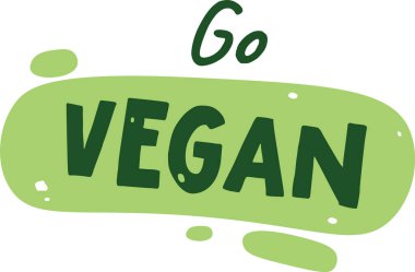 Git Vegan Harfli Sancak Vektörü İllüstrasyonu