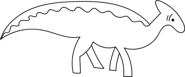Dinosaur Lined Silhouette Vector Illustration — Stock Vector