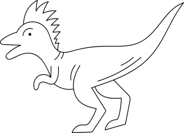 Dinozor Çizgili Siluet Vektör Llüstrasyonu — Stok Vektör
