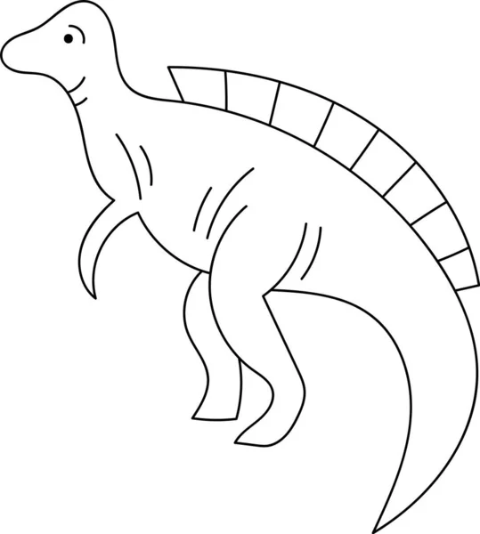 Dinosaurus Lined Silhouet Vector Illustratie — Stockvector